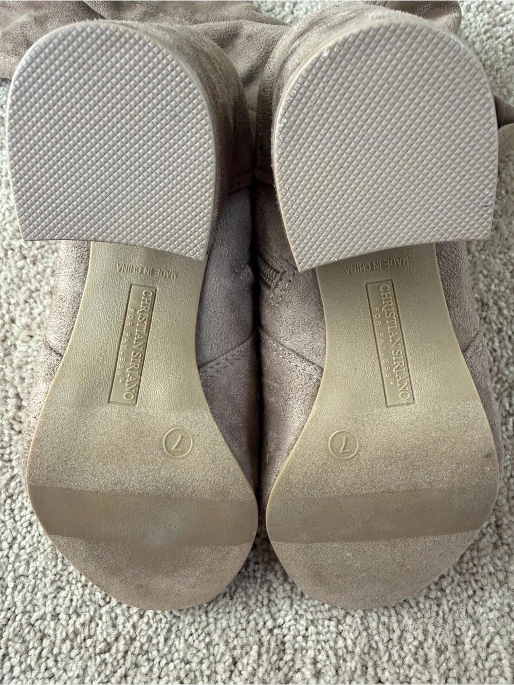 Christian Siriano Over-the-Knee Suede Block Heel Boots - Taupe